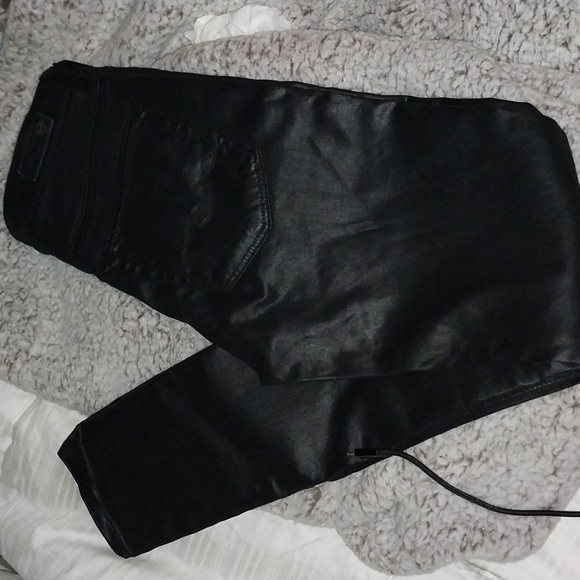 AG Farrah Skinny Ankle Black Coated Pants - Picture 3 of 7